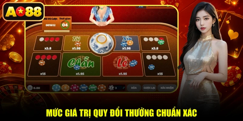 Mức giá trị quy đổi thưởng chuẩn xác